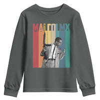 Malcolm X Youth Sweatshirt Retro Portrait Black Empowerment Heritage Gift - Wonder Print Shop