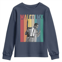 Malcolm X Youth Sweatshirt Retro Portrait Black Empowerment Heritage Gift - Wonder Print Shop