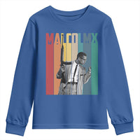 Malcolm X Youth Sweatshirt Retro Portrait Black Empowerment Heritage Gift - Wonder Print Shop