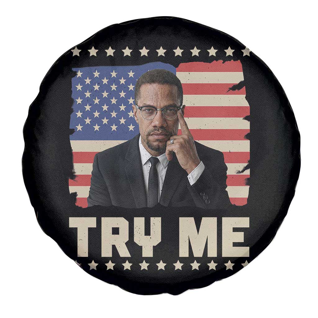 Malcolm X Try Me Spare Tire Cover African American Pride Gift - Wonder Print Shop