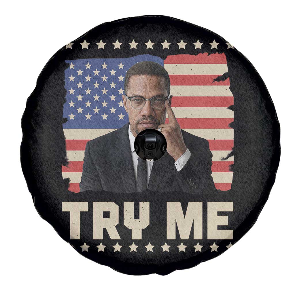 Malcolm X Try Me Spare Tire Cover African American Pride Gift - Wonder Print Shop