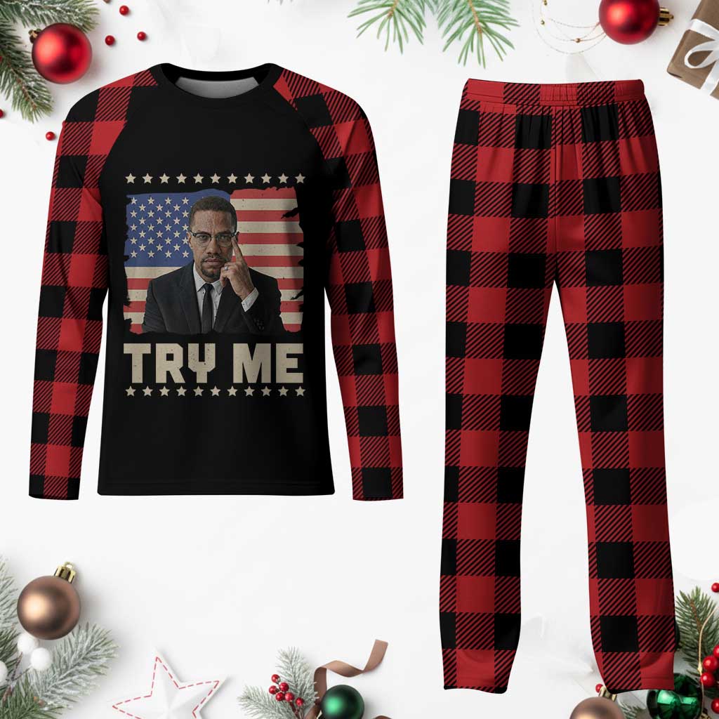 Malcolm X Try Me Plaid Pajama Set African American Pride Gift - Wonder Print Shop