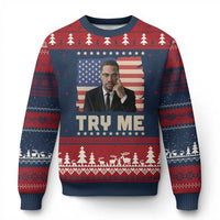 Malcolm X Try Me Ugly Christmas Sweater African American Pride Gift - Wonder Print Shop