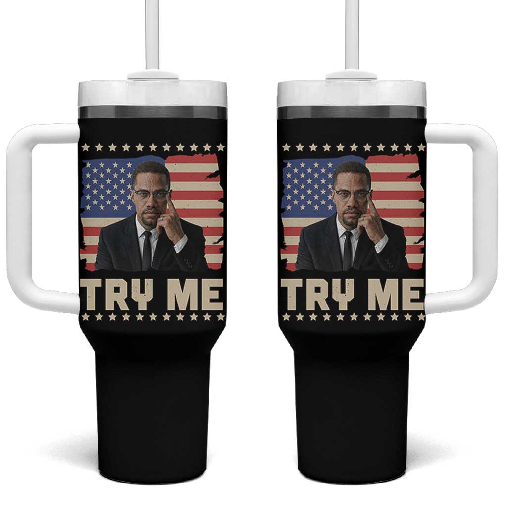 Malcolm X Try Me Tumbler With Handle African American Pride Gift - Wonder Print Shop