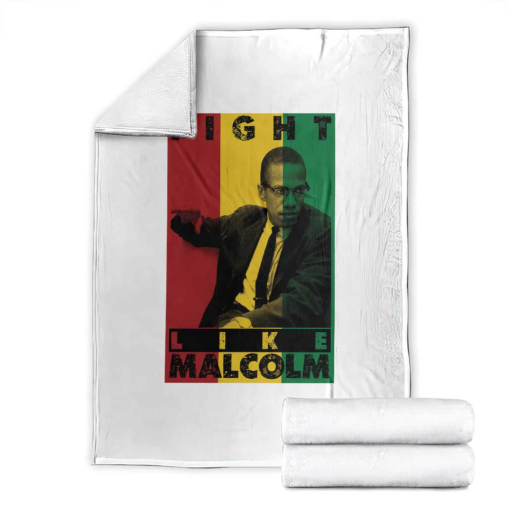 Fight Like Malcolm X Throw Blanket African American Pride Gift - Wonder Print Shop
