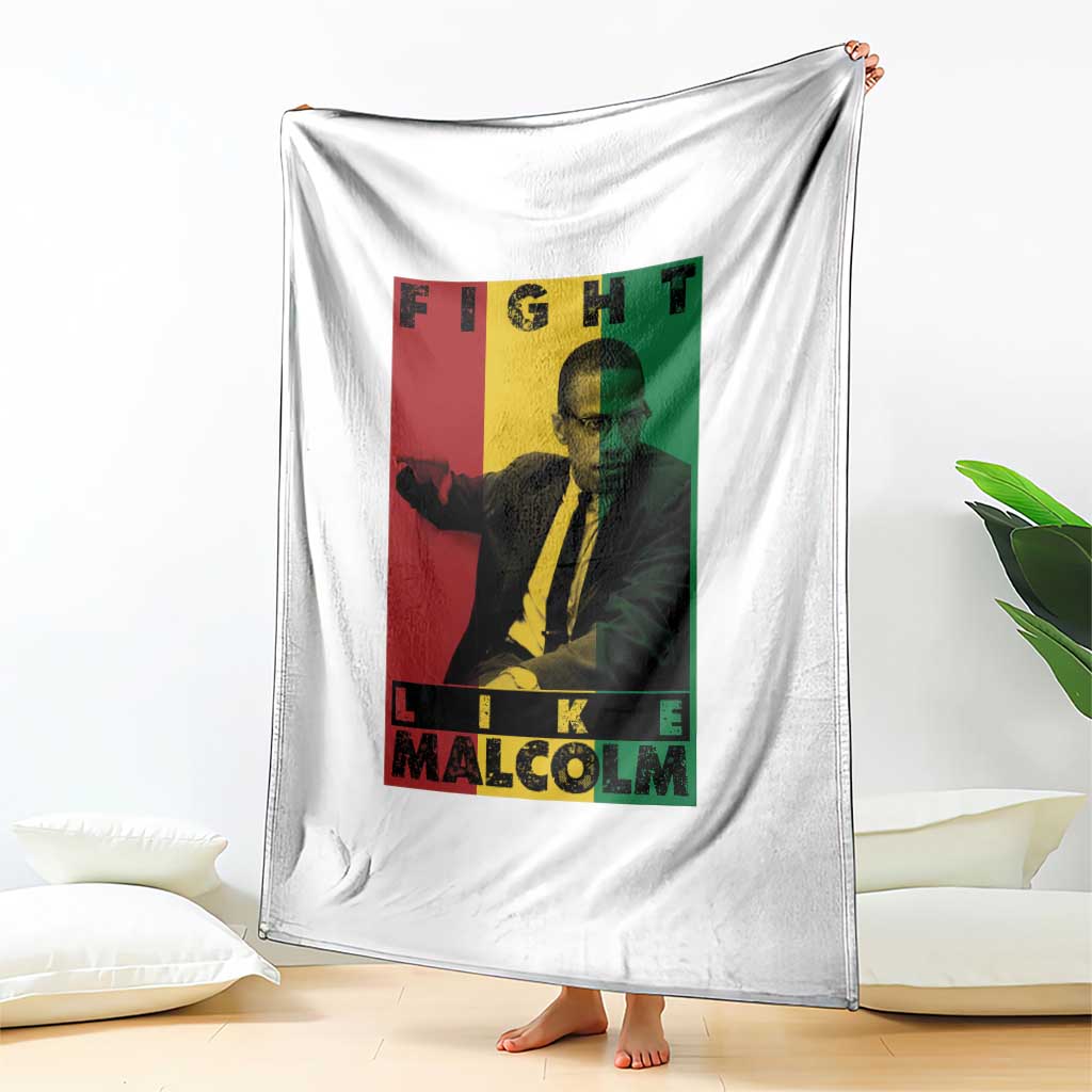Fight Like Malcolm X Throw Blanket African American Pride Gift - Wonder Print Shop