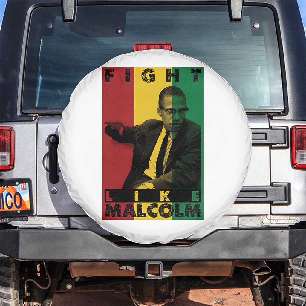 Fight Like Malcolm X Spare Tire Cover African American Pride Gift - Wonder Print Shop