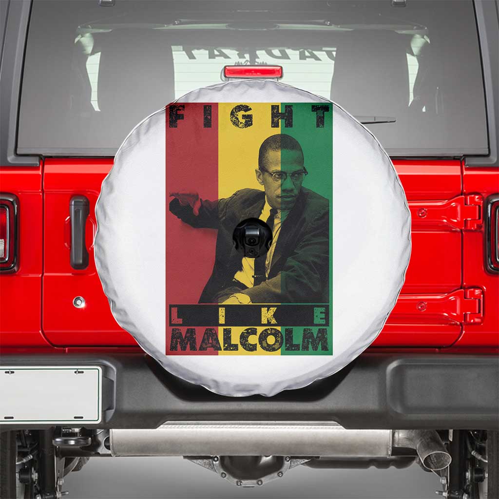 Fight Like Malcolm X Spare Tire Cover African American Pride Gift - Wonder Print Shop
