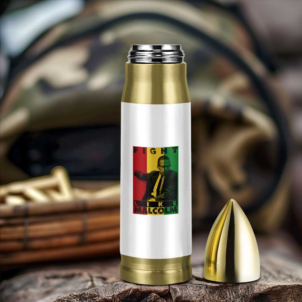 Fight Like Malcolm X Bullet Tumbler African American Pride Gift - Wonder Print Shop