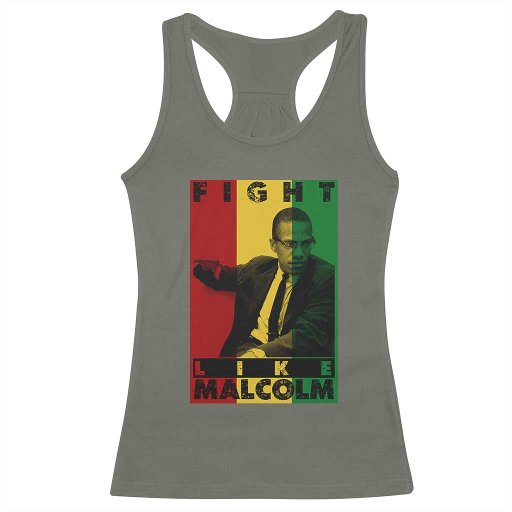 Fight Like Malcolm X Racerback Tank Top African American Pride Gift - Wonder Print Shop