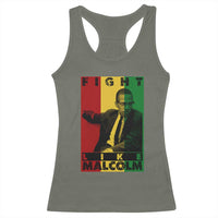 Fight Like Malcolm X Racerback Tank Top African American Pride Gift - Wonder Print Shop