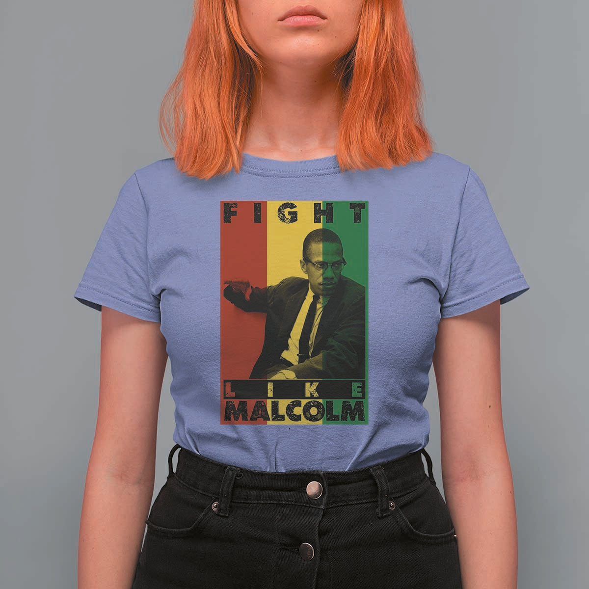 Fight Like Malcolm X T Shirt For Women African American Pride Gift - Wonder Print Shop