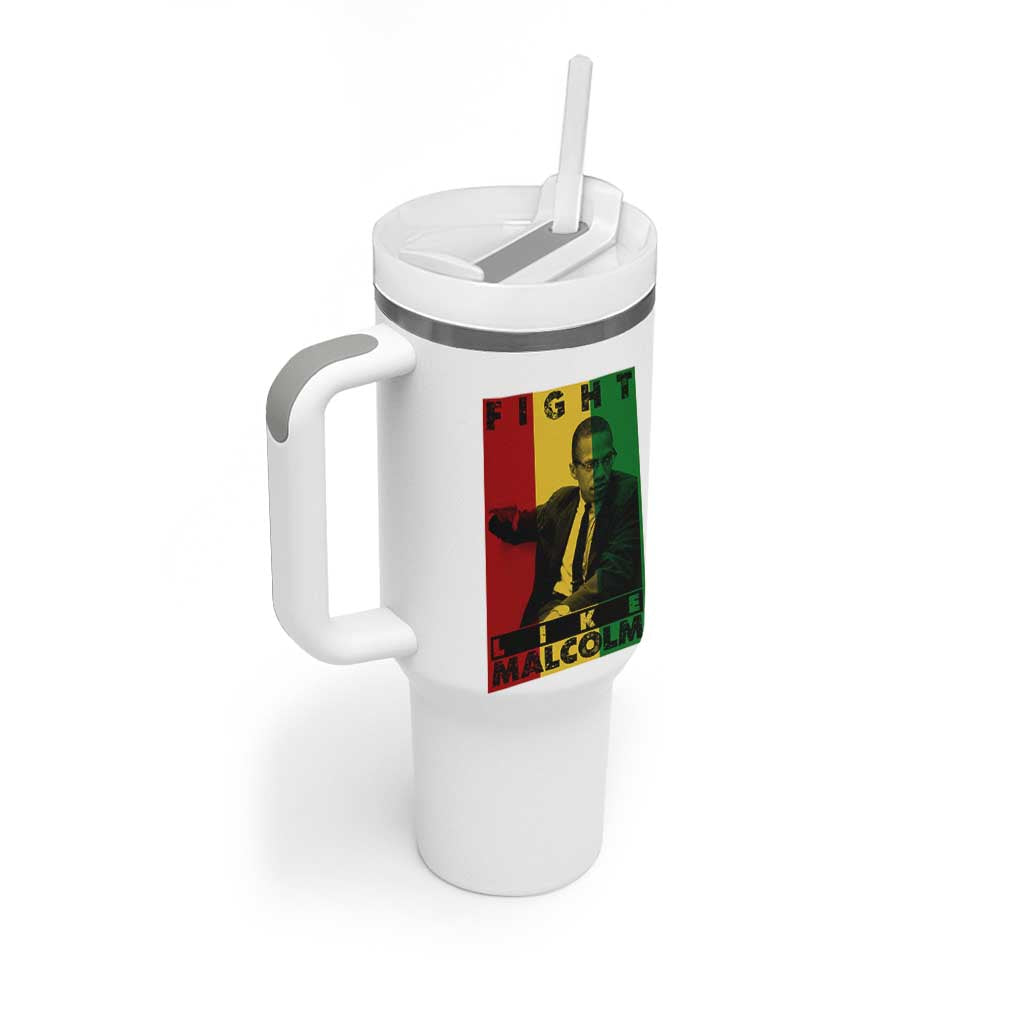 Fight Like Malcolm X Tumbler With Handle African American Pride Gift - Wonder Print Shop