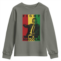 Fight Like Malcolm X Youth Sweatshirt African American Pride Gift - Wonder Print Shop