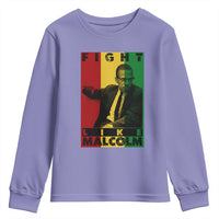 Fight Like Malcolm X Youth Sweatshirt African American Pride Gift - Wonder Print Shop