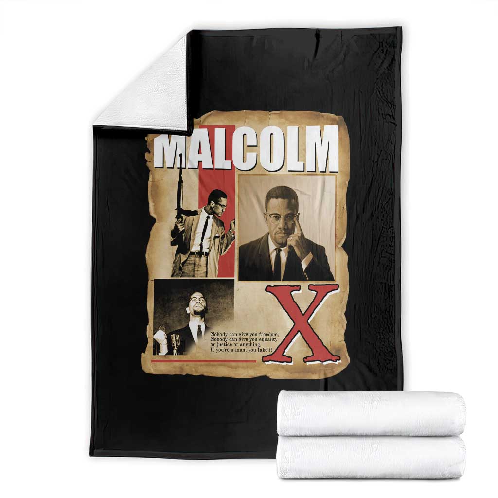 Malcolm X Quote Throw Blanket Nobody Can Give You Freedom Take It - Wonder Print Shop