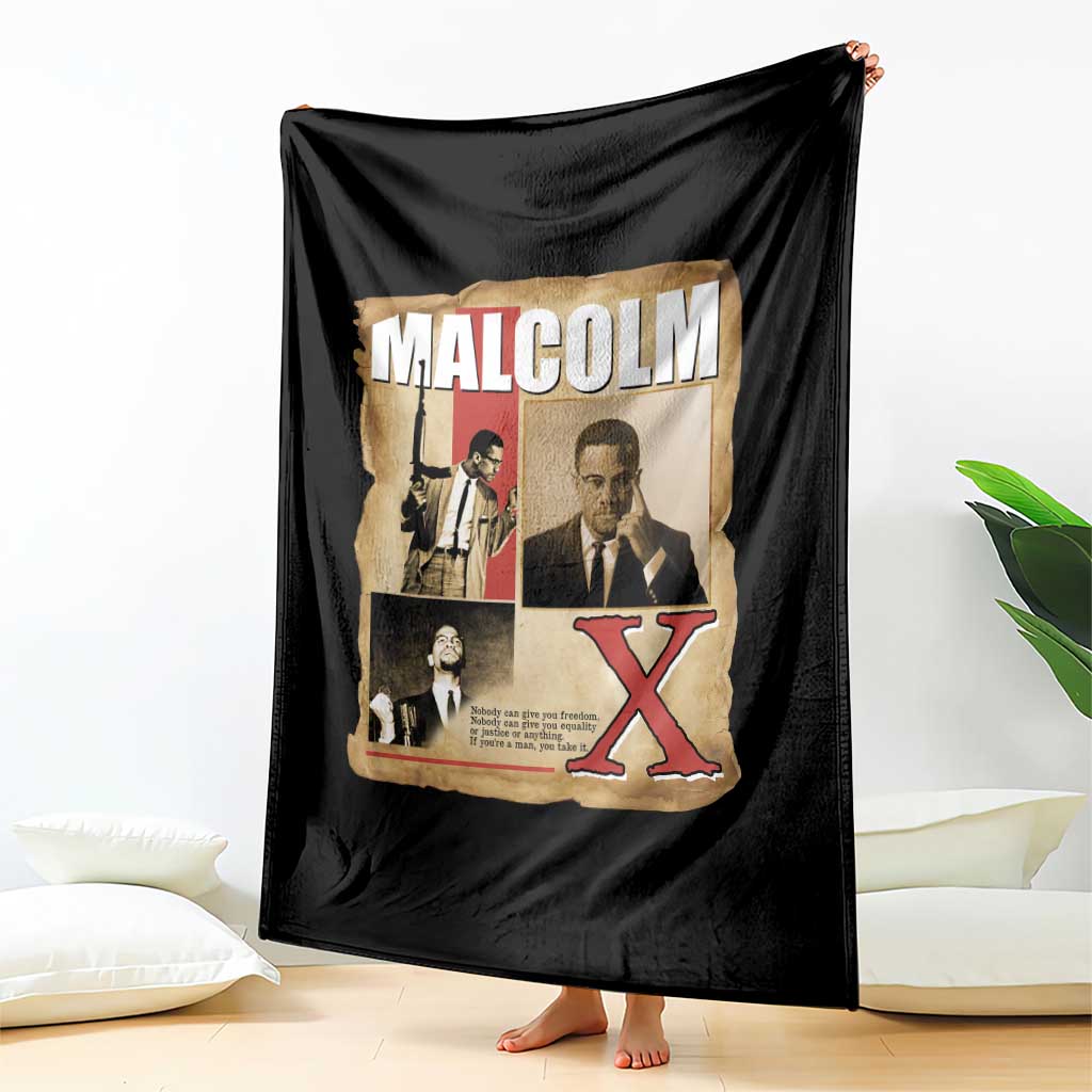 Malcolm X Quote Throw Blanket Nobody Can Give You Freedom Take It - Wonder Print Shop