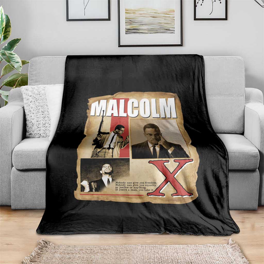 Malcolm X Quote Throw Blanket Nobody Can Give You Freedom Take It - Wonder Print Shop