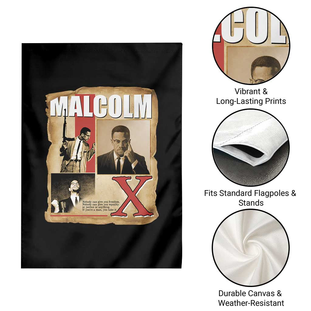 Malcolm X Quote Garden Flag Nobody Can Give You Freedom Take It - Wonder Print Shop