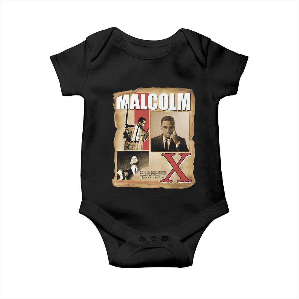 Malcolm X Quote Baby Onesie Nobody Can Give You Freedom Take It - Wonder Print Shop