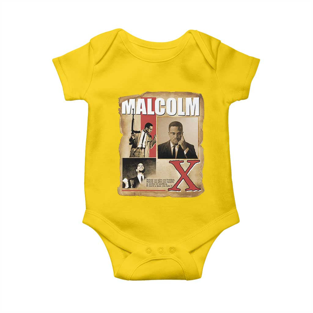 Malcolm X Quote Baby Onesie Nobody Can Give You Freedom Take It - Wonder Print Shop