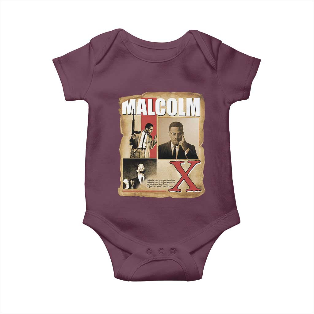 Malcolm X Quote Baby Onesie Nobody Can Give You Freedom Take It - Wonder Print Shop
