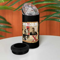 Malcolm X Quote 4 in 1 Can Cooler Tumbler Nobody Can Give You Freedom Take It - Wonder Print Shop