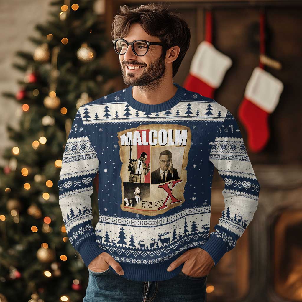 Malcolm X Quote Ugly Christmas Sweater Nobody Can Give You Freedom Take It - Wonder Print Shop