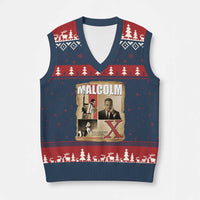Malcolm X Quote V-Neck Knit Sweater Vest Nobody Can Give You Freedom Take It - Wonder Print Shop