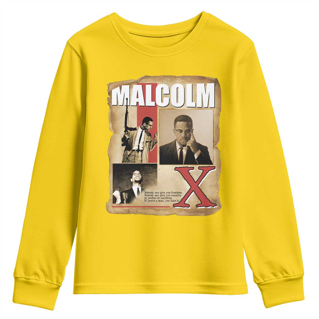 Malcolm X Quote Youth Sweatshirt Nobody Can Give You Freedom Take It - Wonder Print Shop