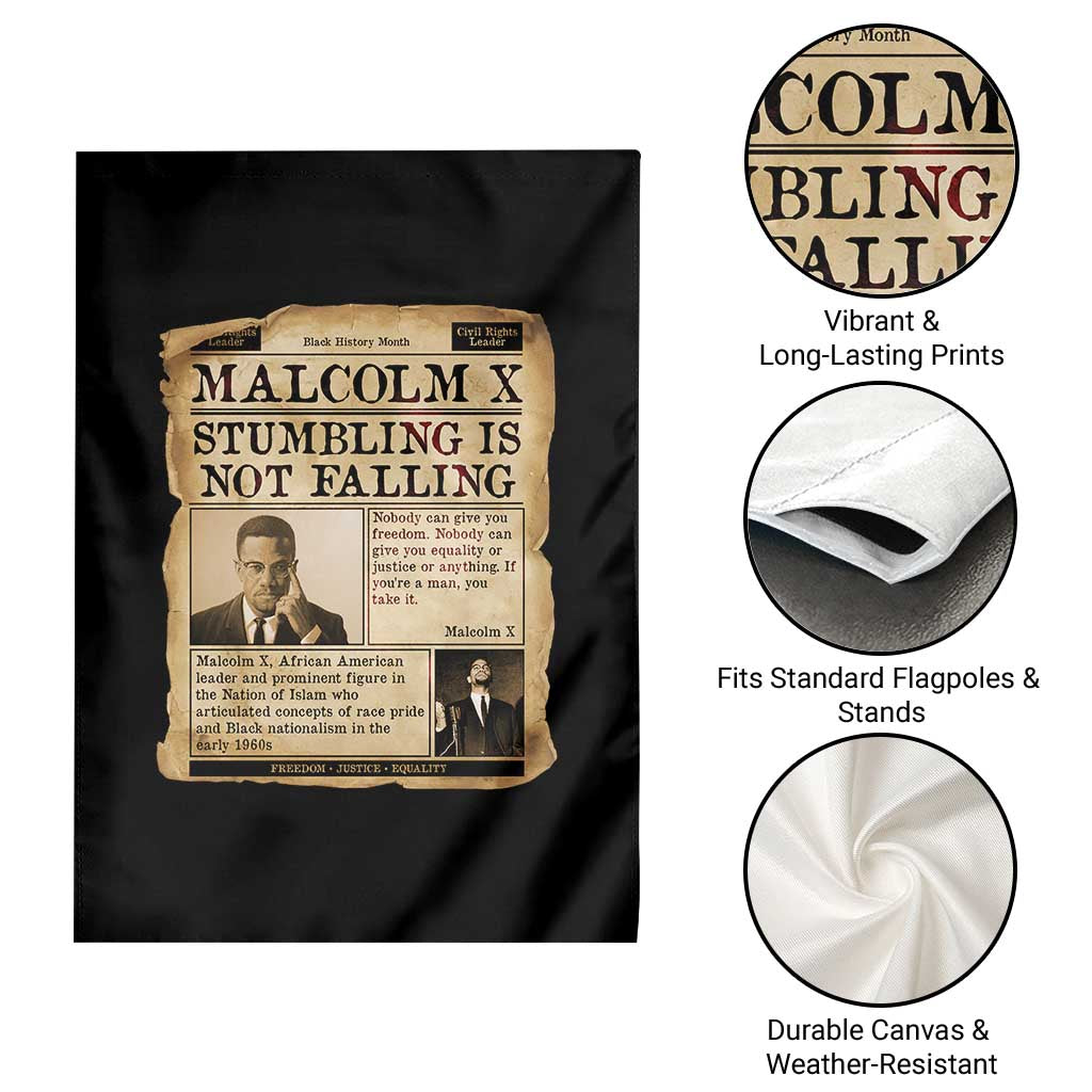 Malcolm X Garden Flag Stumbling Is Not Falling Civil Rights Leader TS12