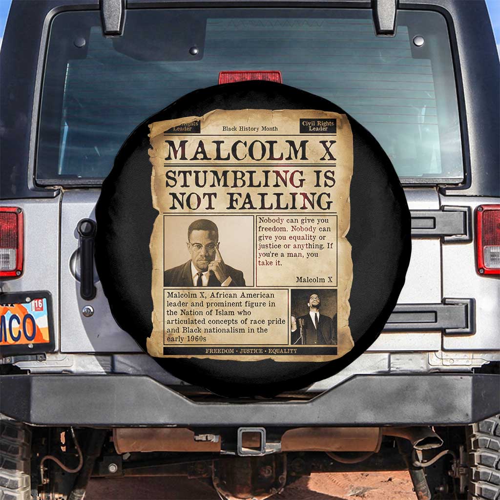 Malcolm X Spare Tire Cover Stumbling Is Not Falling Civil Rights Leader TS12