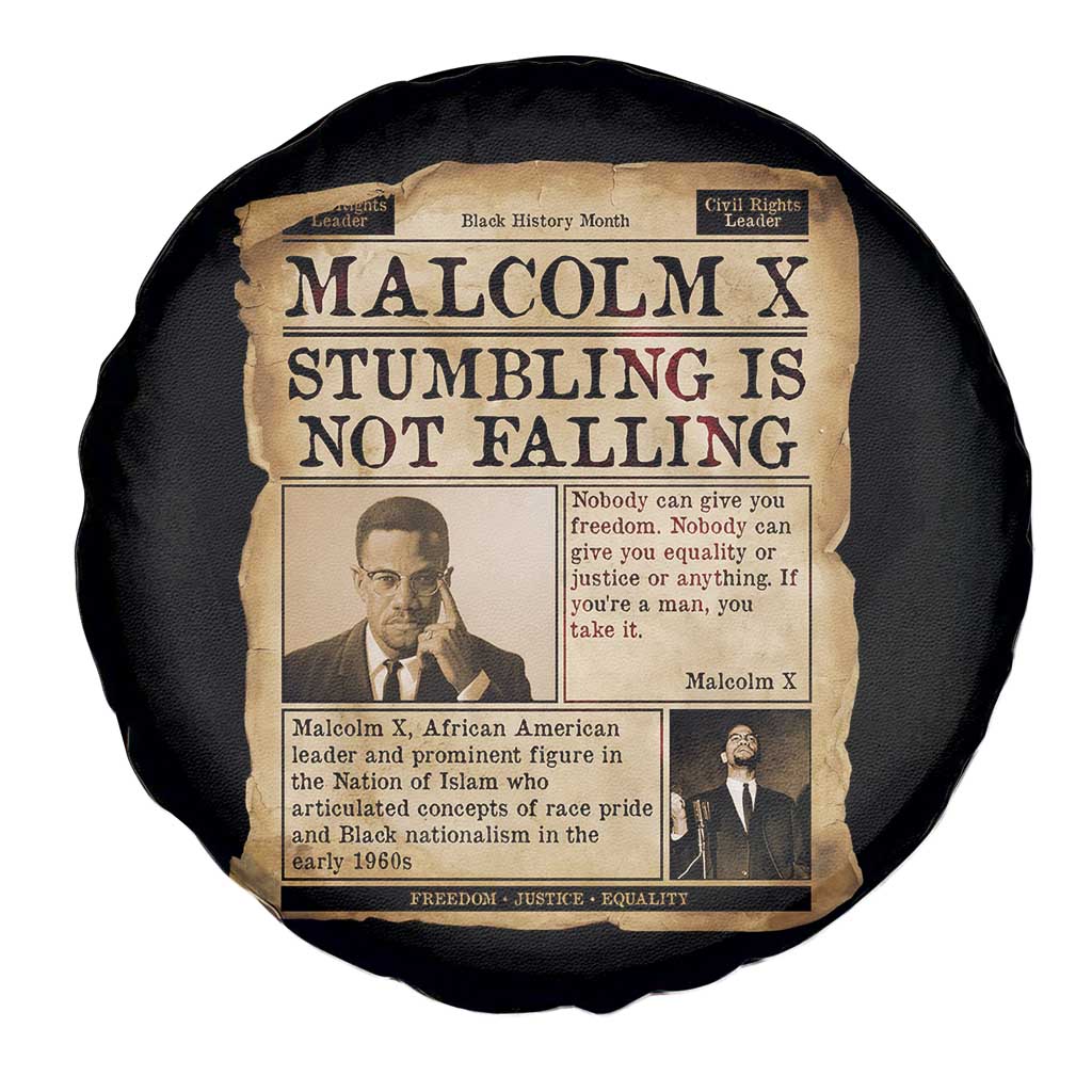 Malcolm X Spare Tire Cover Stumbling Is Not Falling Civil Rights Leader TS12