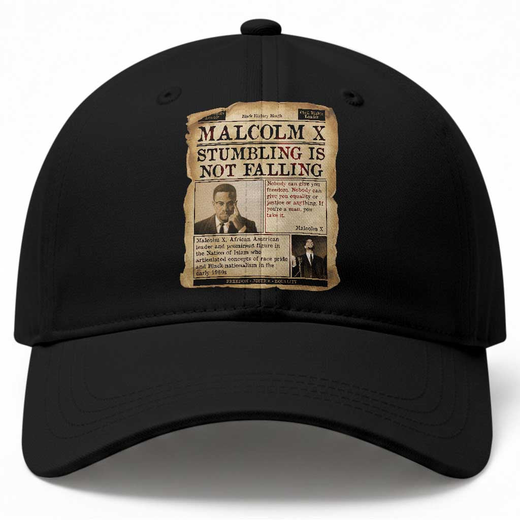 Malcolm X Baseball Cap Stumbling Is Not Falling Civil Rights Leader