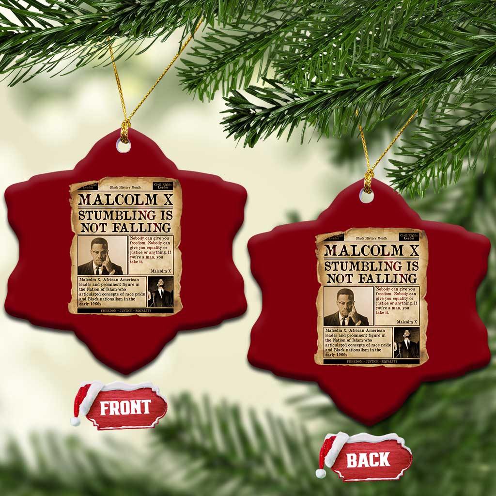 Malcolm X Ceramic Ornament Stumbling Is Not Falling Civil Rights Leader TS12