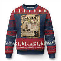Malcolm X Ugly Christmas Sweater Stumbling Is Not Falling Civil Rights Leader TS12