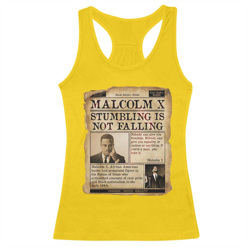 Malcolm X Racerback Tank Top Stumbling Is Not Falling Civil Rights Leader TS12