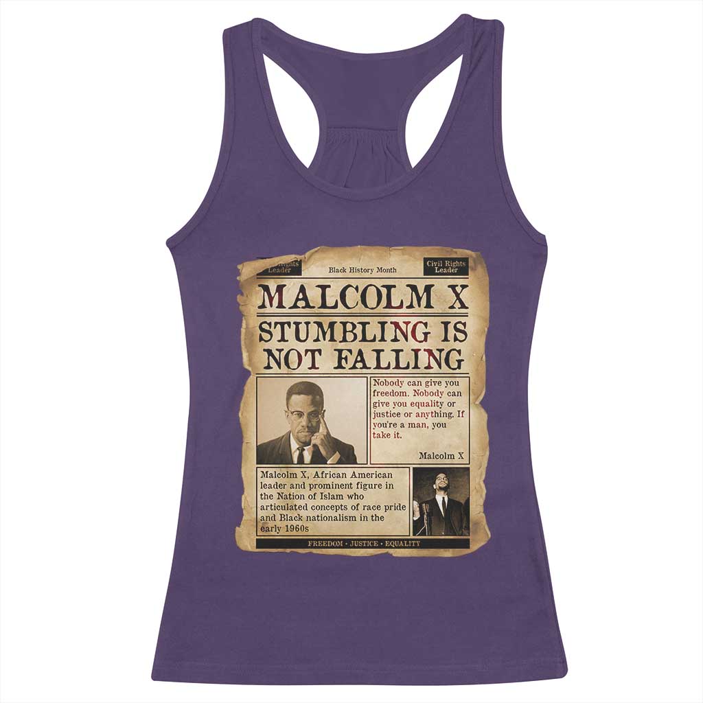 Malcolm X Racerback Tank Top Stumbling Is Not Falling Civil Rights Leader TS12