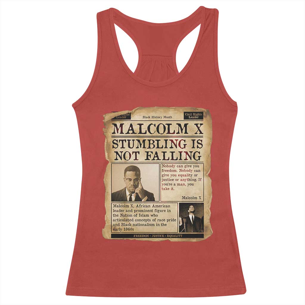 Malcolm X Racerback Tank Top Stumbling Is Not Falling Civil Rights Leader TS12