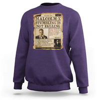 Malcolm X Sweatshirt Stumbling Is Not Falling Civil Rights Leader TS12