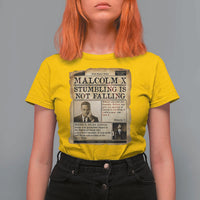 Malcolm X T Shirt For Women Stumbling Is Not Falling Civil Rights Leader TS12