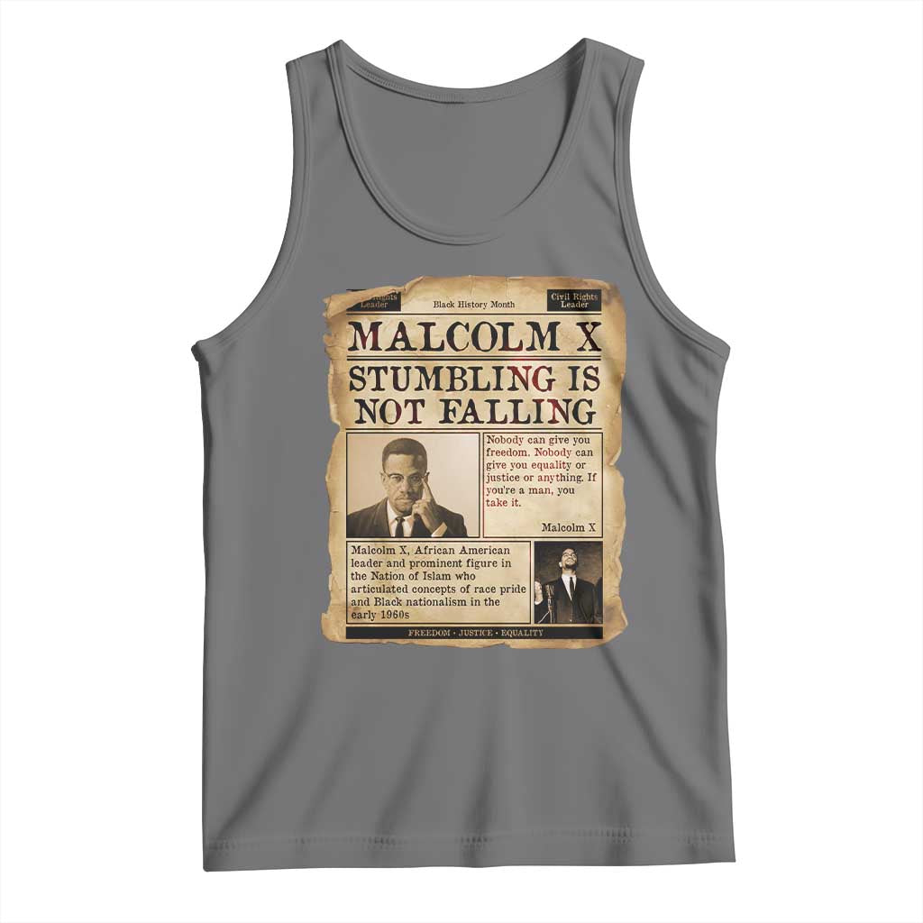 Malcolm X Tank Top Stumbling Is Not Falling Civil Rights Leader TS12