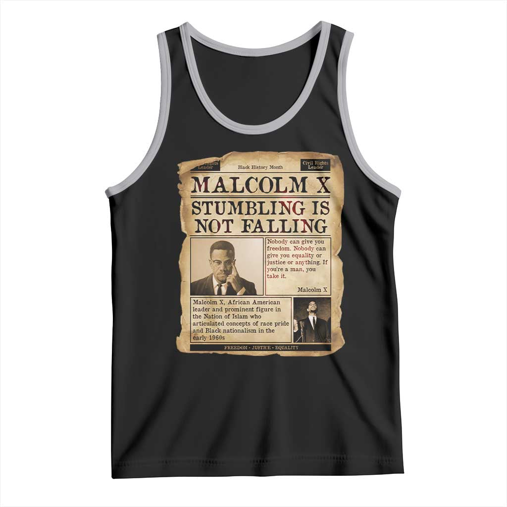 Malcolm X Tank Top Stumbling Is Not Falling Civil Rights Leader TS12
