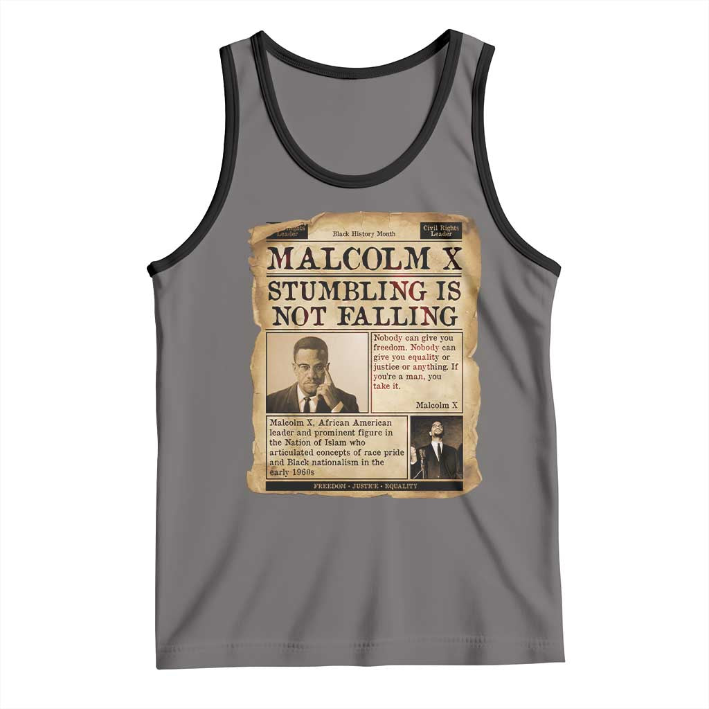 Malcolm X Tank Top Stumbling Is Not Falling Civil Rights Leader TS12