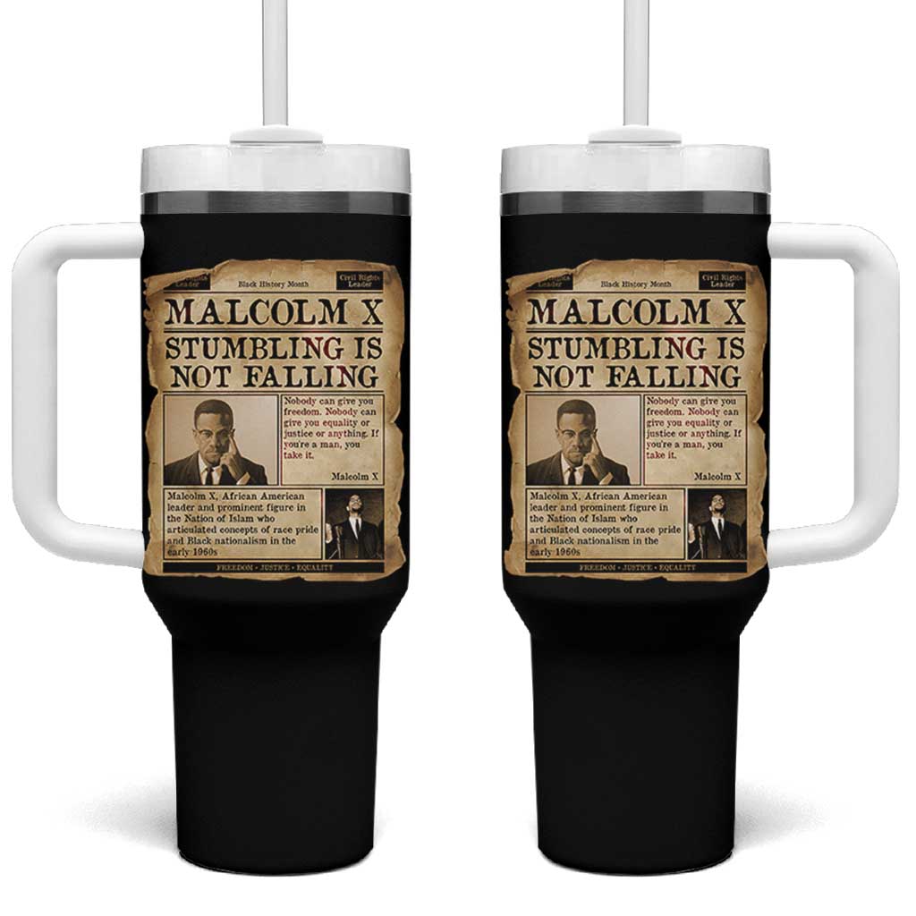 Malcolm X Tumbler With Handle Stumbling Is Not Falling Civil Rights Leader TS12