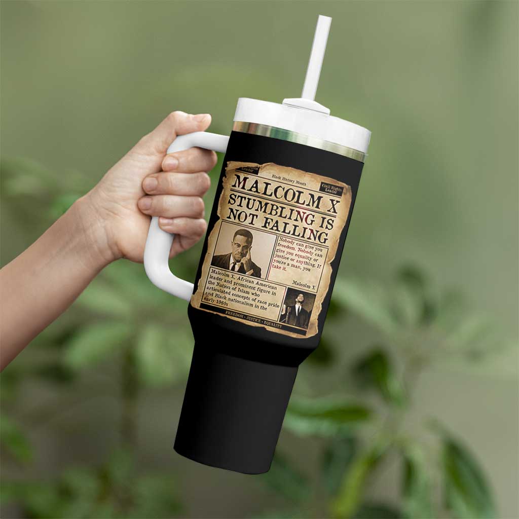 Malcolm X Tumbler With Handle Stumbling Is Not Falling Civil Rights Leader TS12