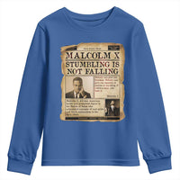 Malcolm X Youth Sweatshirt Stumbling Is Not Falling Civil Rights Leader TS12