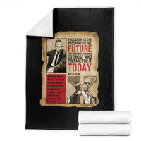 Education Is The Passport To The Future Malcolm X Wisdom Throw Blanket - Wonder Print Shop