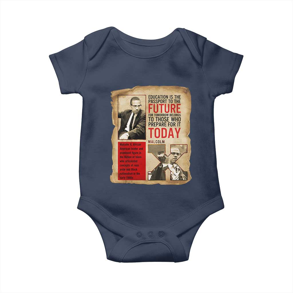 Education Is The Passport To The Future Malcolm X Wisdom Baby Onesie - Wonder Print Shop
