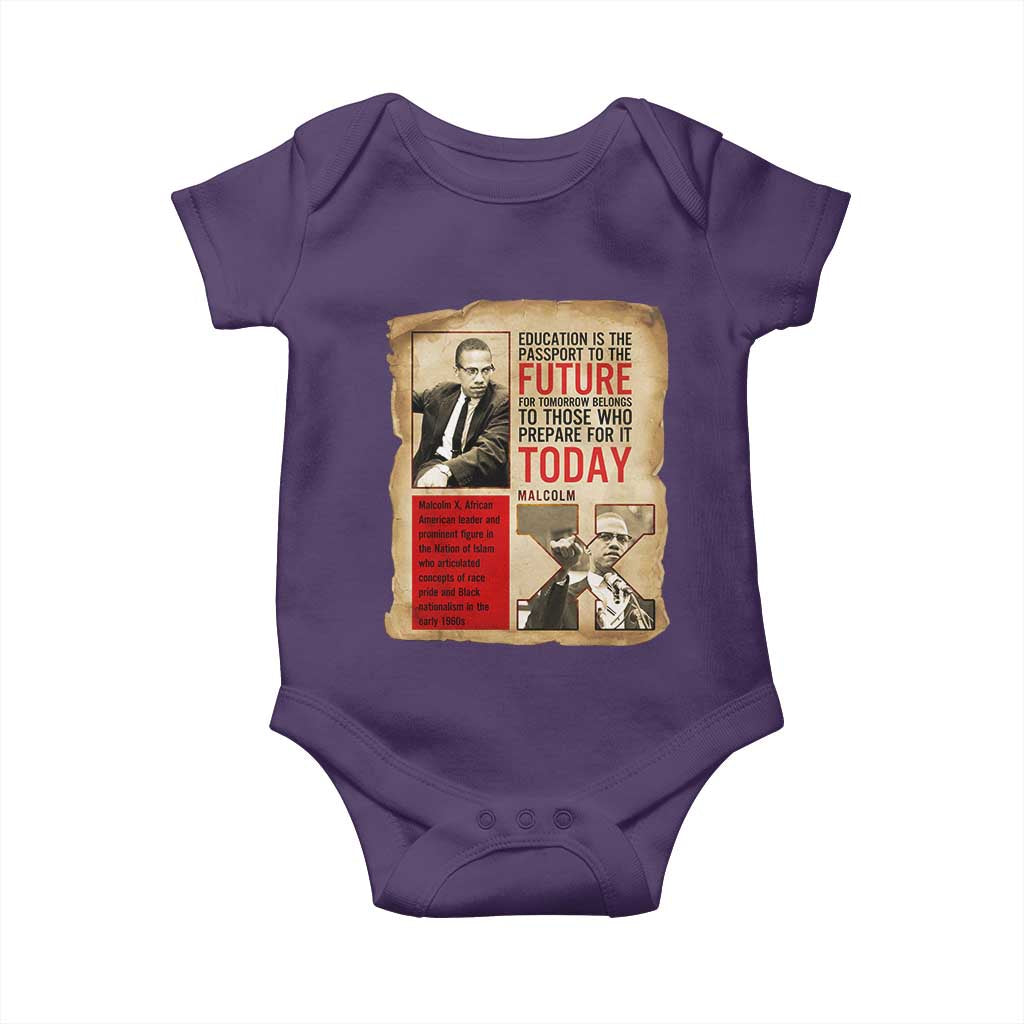 Education Is The Passport To The Future Malcolm X Wisdom Baby Onesie - Wonder Print Shop
